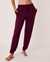 LA VIE EN ROSE Soft Knit Jersey Fitted Pants Dark purple 40200335 - View1