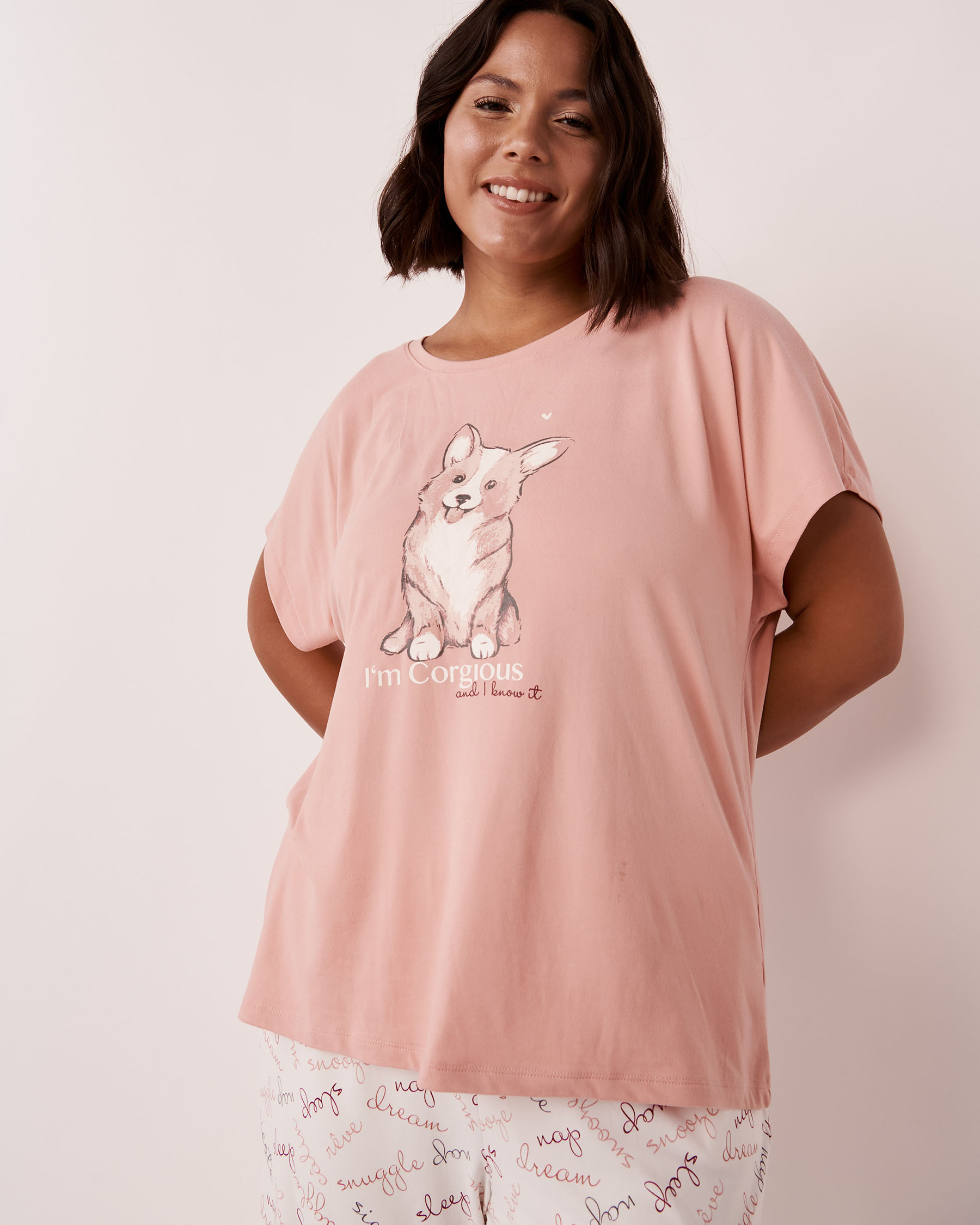 LA VIE EN ROSE T-shirt ultra doux Tan rose 40100361 - Voir1