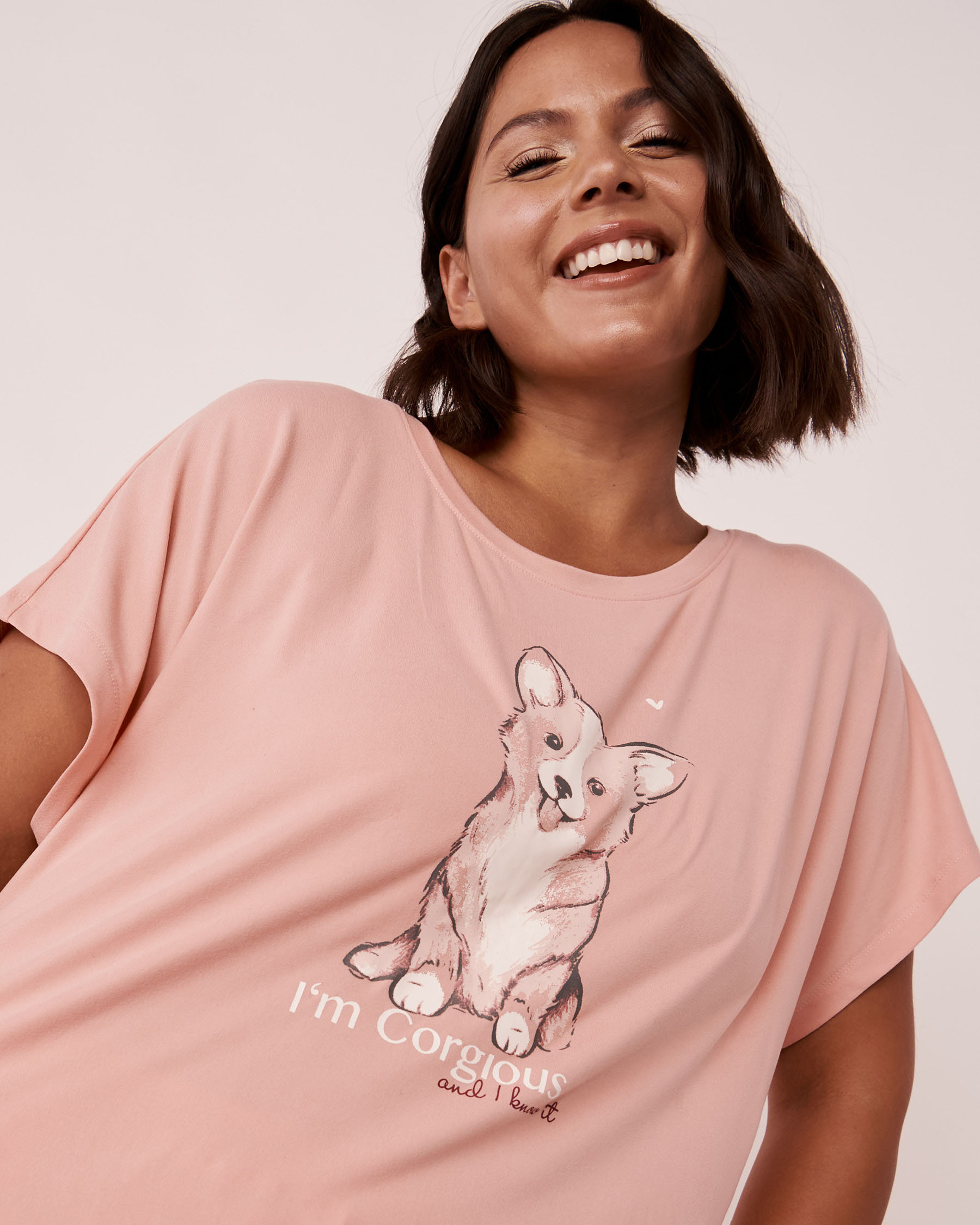 LA VIE EN ROSE T-shirt ultra doux Tan rose 40100361 - Voir3