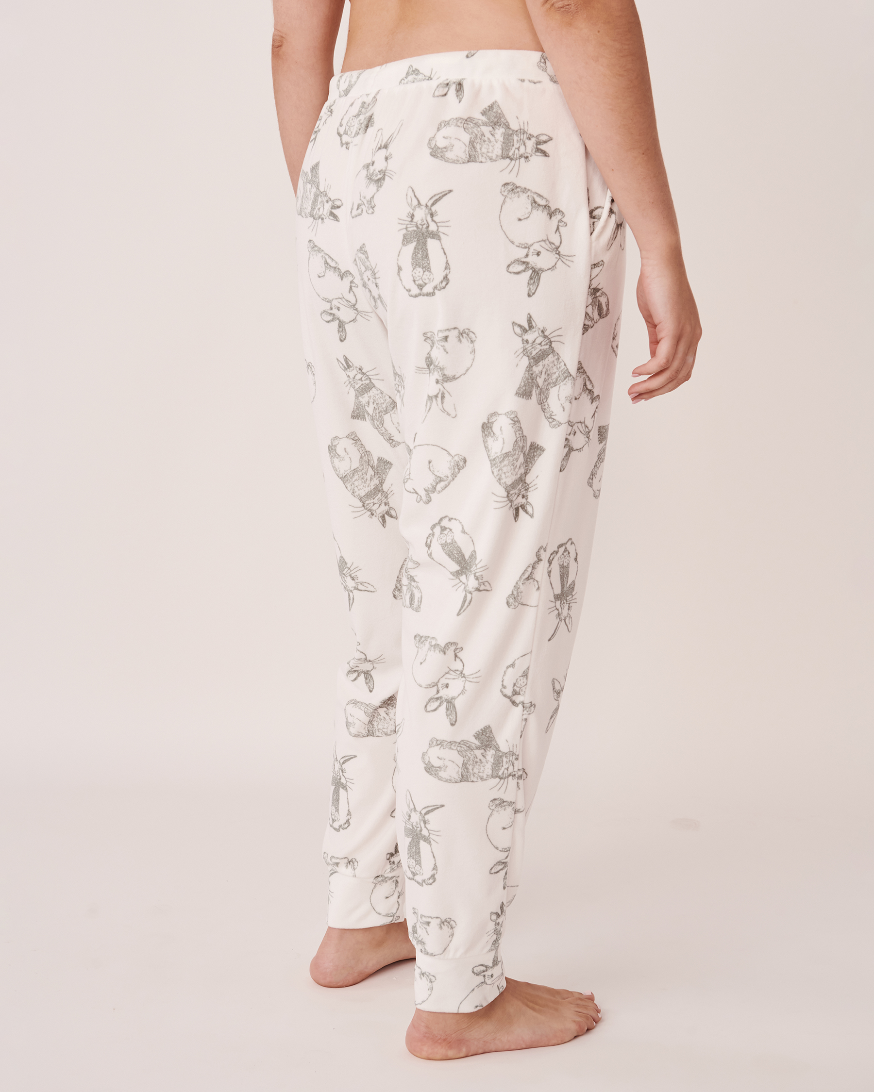 Pantalon de pyjama en velours luxueux - Lapin