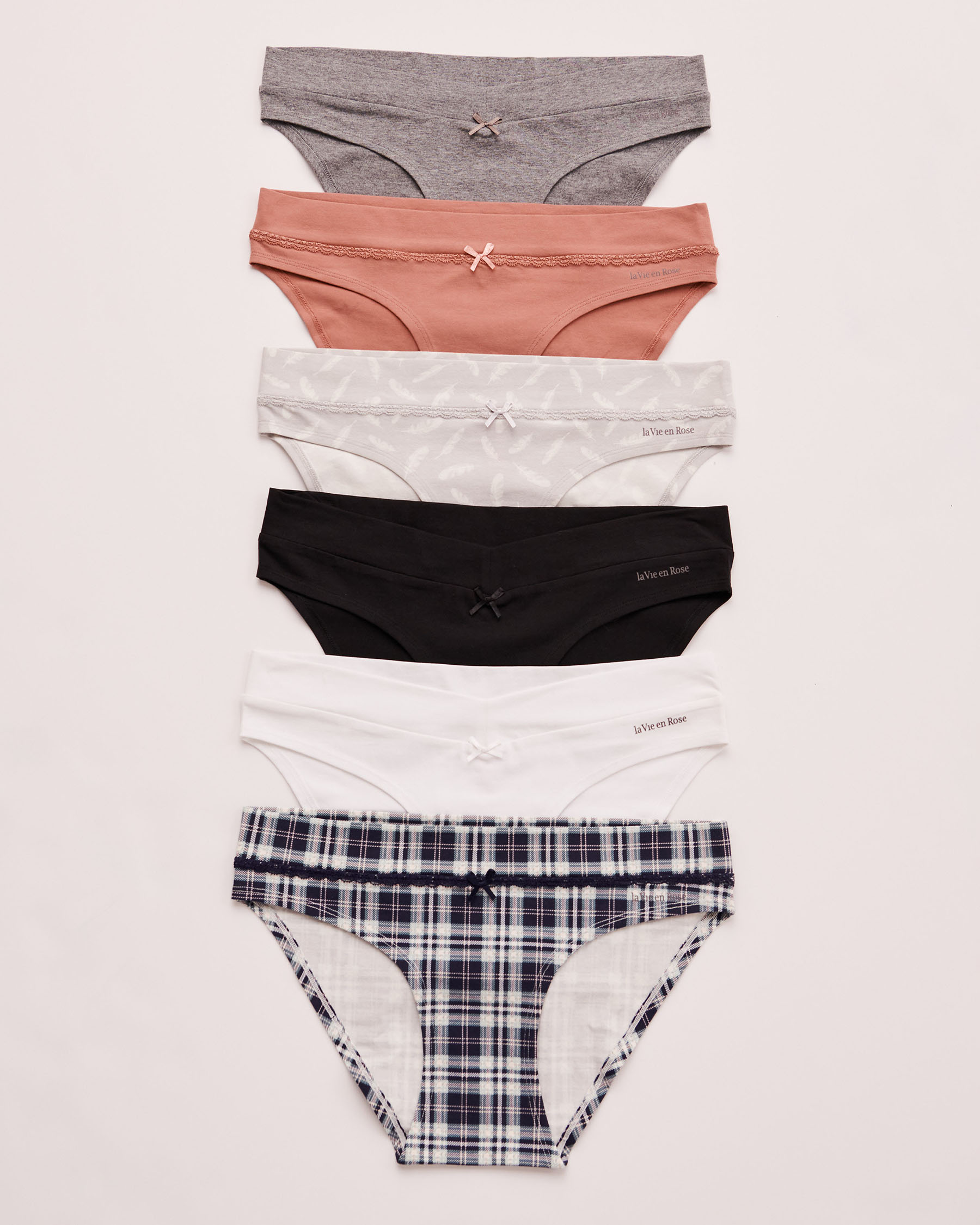 LA VIE EN ROSE 6-Pack Cotton Bikini Panty Multicolor 20100206-6P - View1