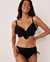 LA VIE EN ROSE AQUA SOLID D Cup Ruffle Bikini Top Black 70200056 - View1