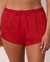 LA VIE EN ROSE Satin and Lace Shorts Candy red 60200039 - View1