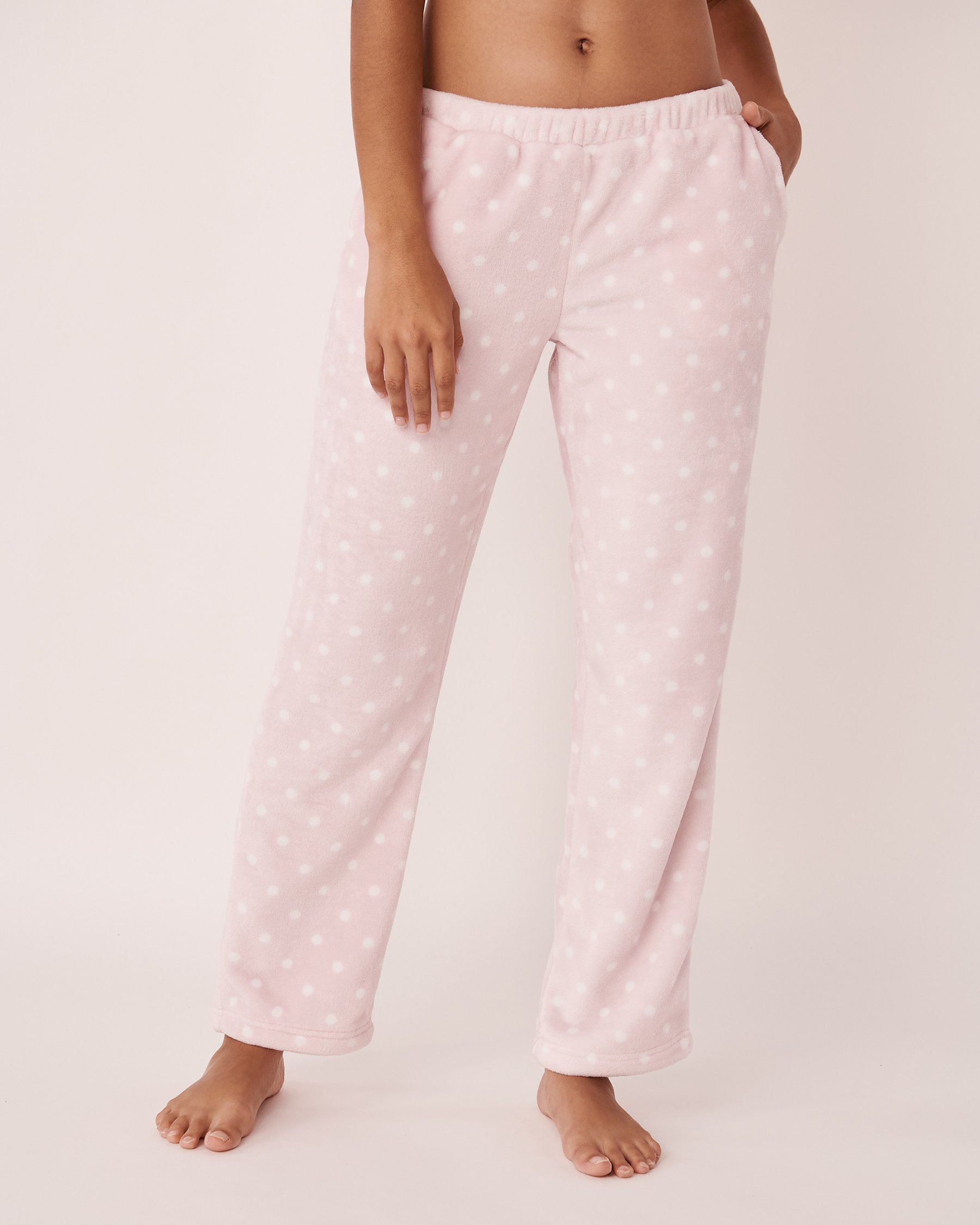 LA VIE EN ROSE Pantalon de pyjama en peluche Pois 40200356 - Voir1