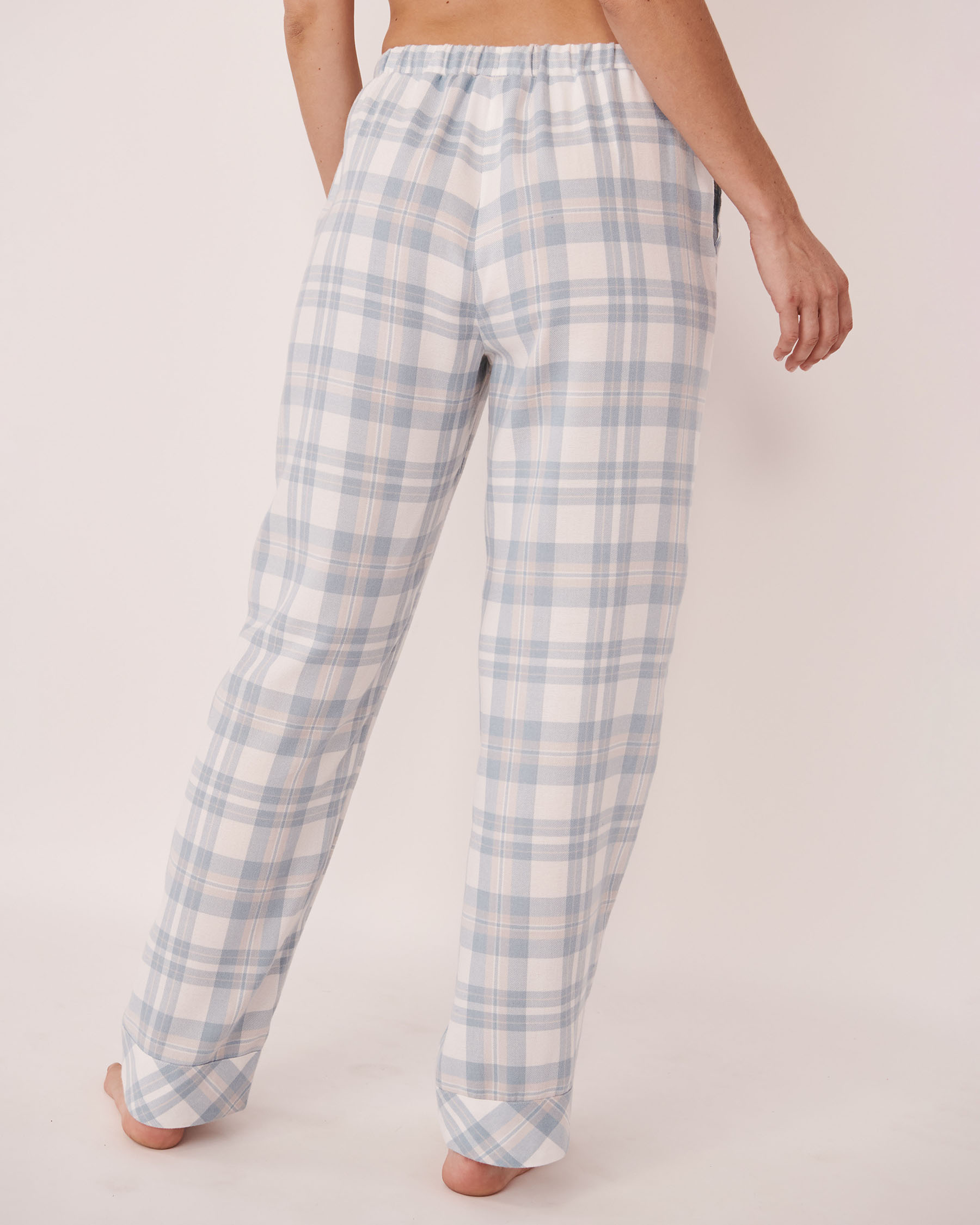 LA VIE EN ROSE Plaid Pyjama Pants Light blue plaid 40200363 - View2