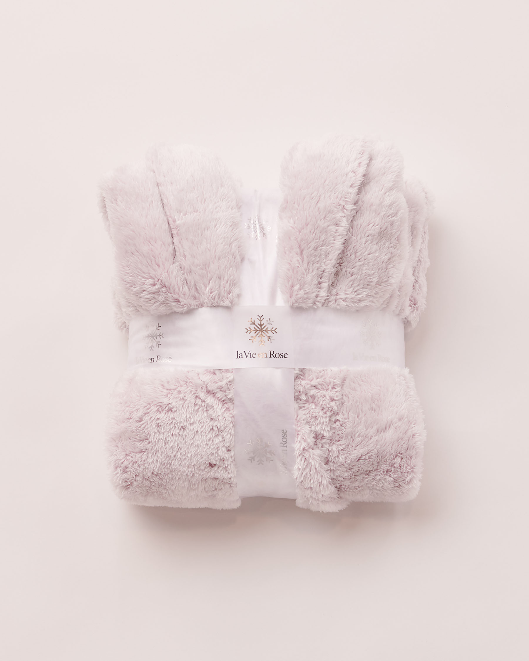 LA VIE EN ROSE Soft Plush Hooded Robe Lilac cloud 40600098 - View4