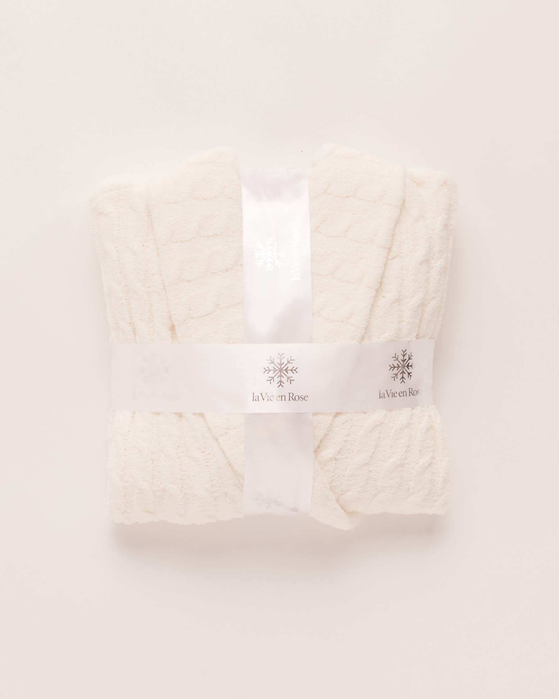 LA VIE EN ROSE Robe de chambre tricot torsadé en chenille Blanc neige 40600099 - Voir5