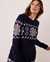 LA VIE EN ROSE Chandail en tricot imprimé nordique Imprimé hivernal marine 40600115 - View1
