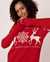 LA VIE EN ROSE Chandail en tricot imprimé nordique Cerfs festifs rouges 40600115 - View1