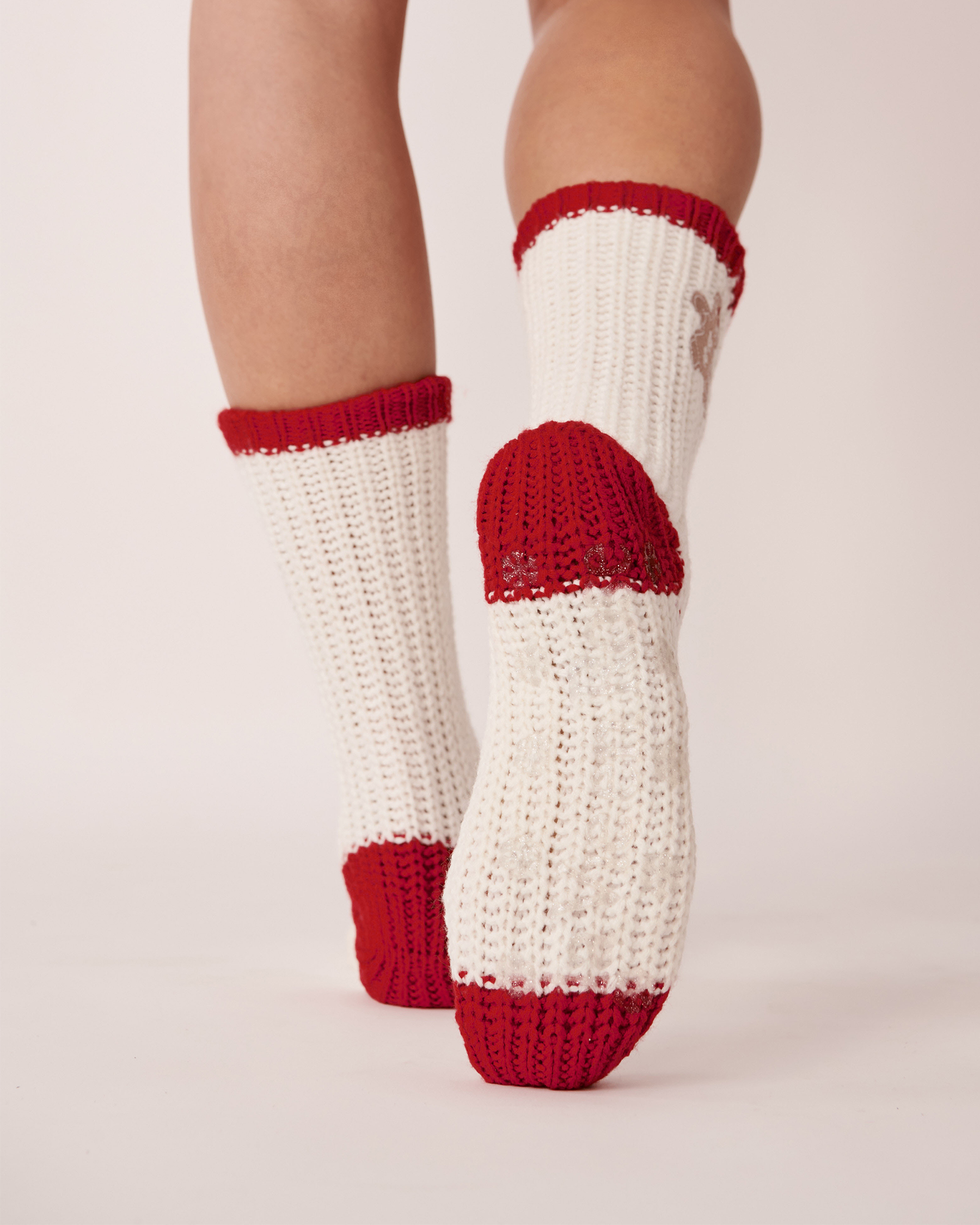 LA VIE EN ROSE Knitted Socks with winter Embroidery Snow white 40700245 - View2