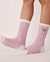 LA VIE EN ROSE Knitted Socks with winter Embroidery Orchidée 40700245 - View1