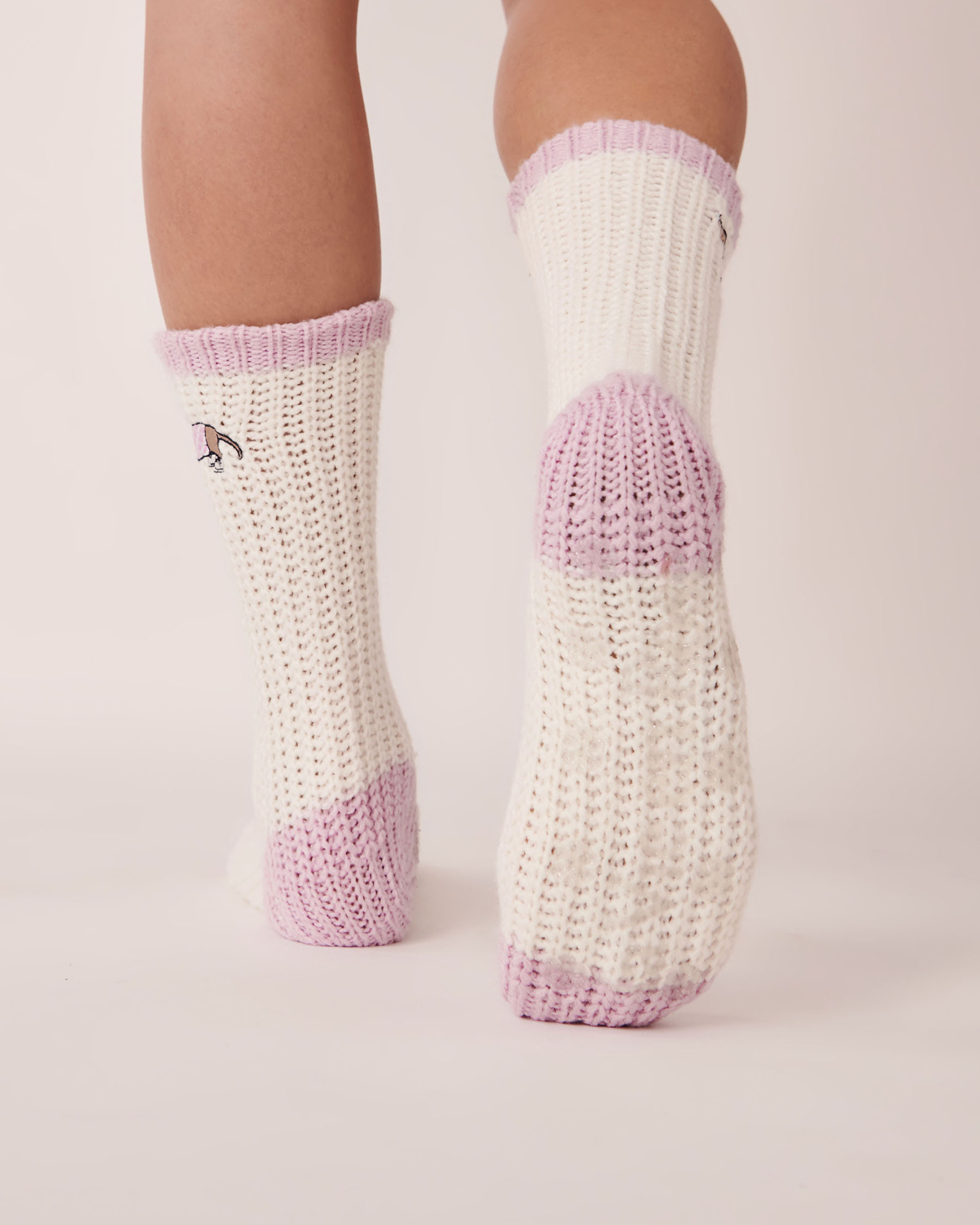LA VIE EN ROSE Knitted Socks with winter Embroidery Dog 40700245 - View2