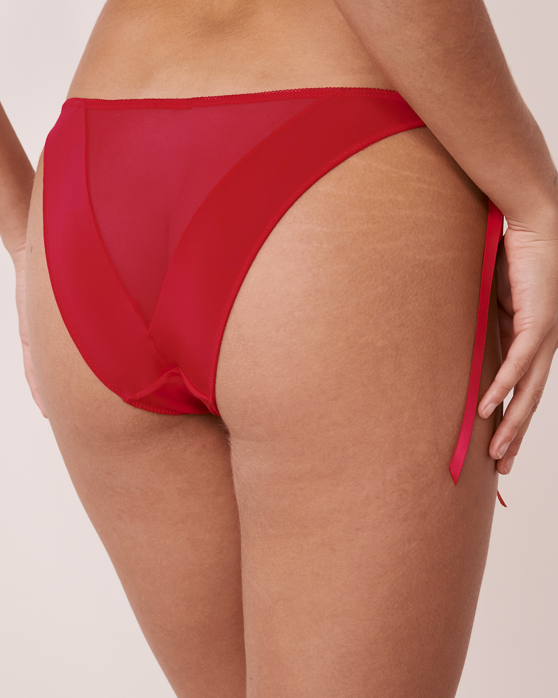 LA VIE EN ROSE Culotte bikini noué aux hanches Rouge bonbon 20200242 - Voir2