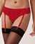 LA VIE EN ROSE Scalloped Lace Thong Panty Candy red 20300174 - View1