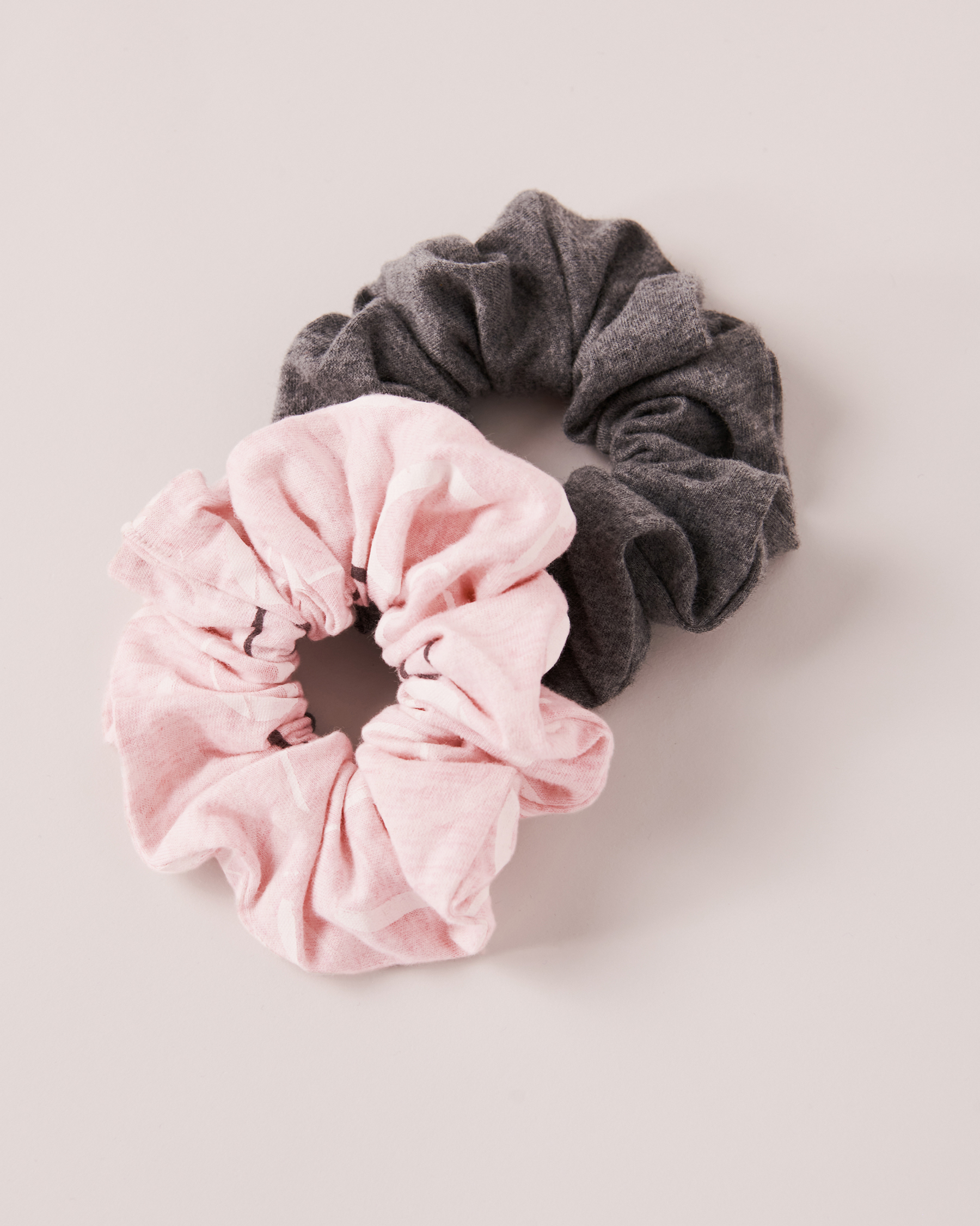 LA VIE EN ROSE Set of 2 Cotton Scrunchies Hearts 40700143 - View1