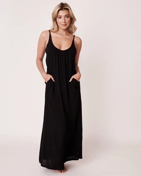 Thin Straps Maxi Dress - Black | la Vie en Rose