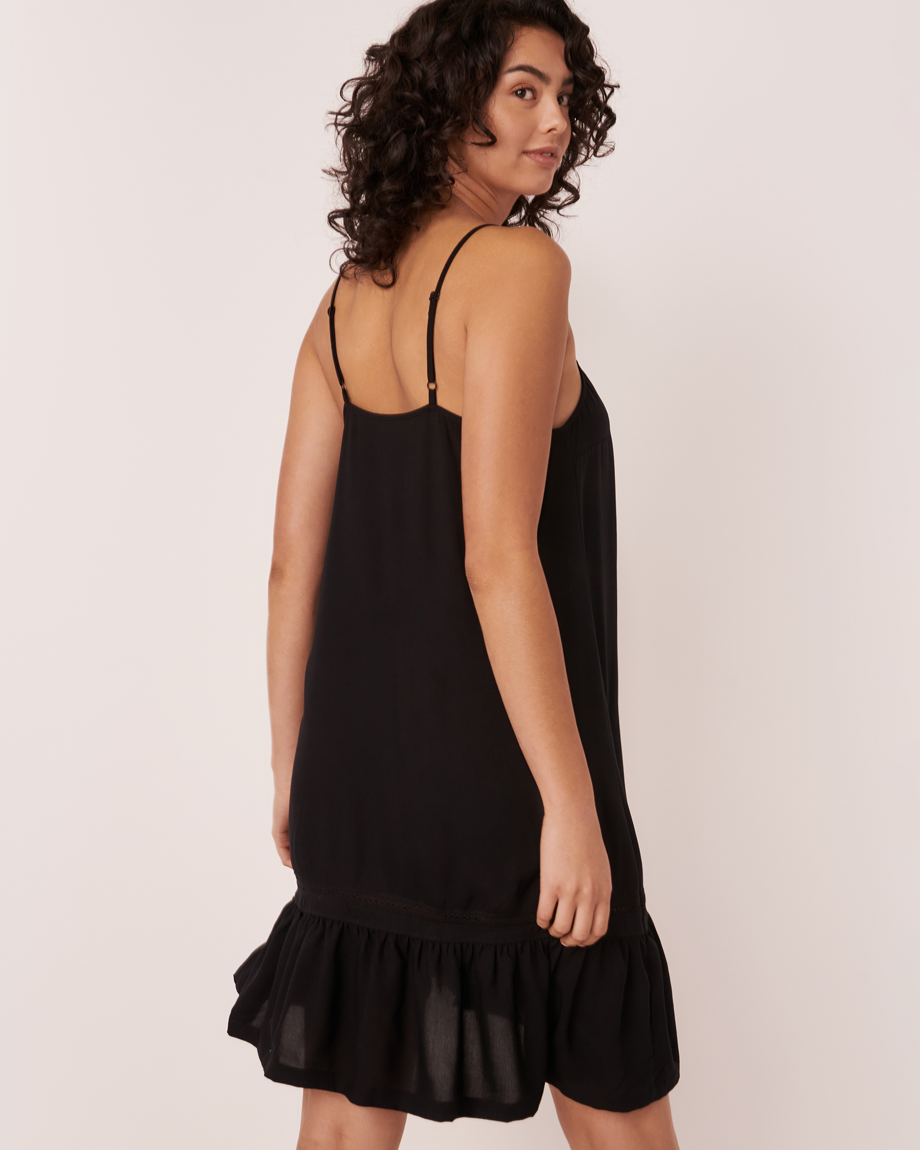 LA VIE EN ROSE AQUA Thin Straps Mini Dress Black 80300029 - View2