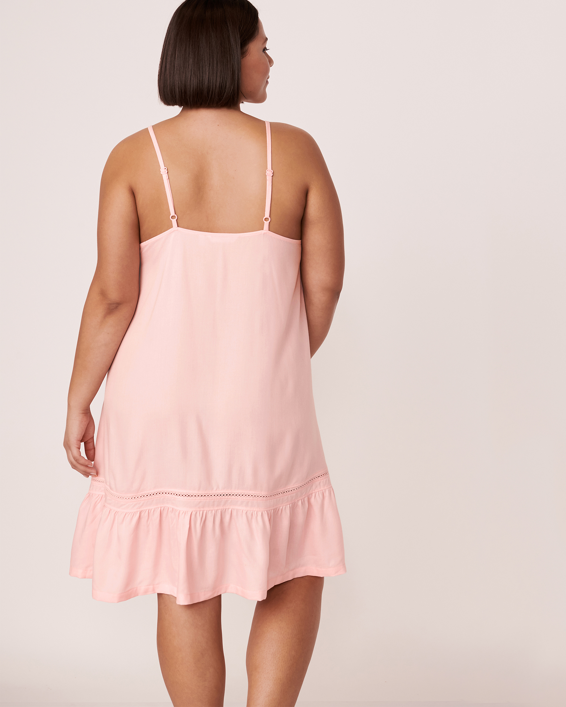 Thin Straps Mini Dress - Baby pink