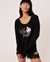 LA VIE EN ROSE Modal Long Sleeve Shirt Black 40100208 - View1