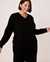 LA VIE EN ROSE Chenille Varsity Neckline Long Sleeve Shirt Black 50100027 - View1