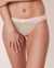 LA VIE EN ROSE Cotton and Scalloped Trim Thong Panty Sage 20100104 - View1