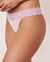LA VIE EN ROSE Cotton and Lace Band Thong Panty Lilac stripes 20100114 - View1