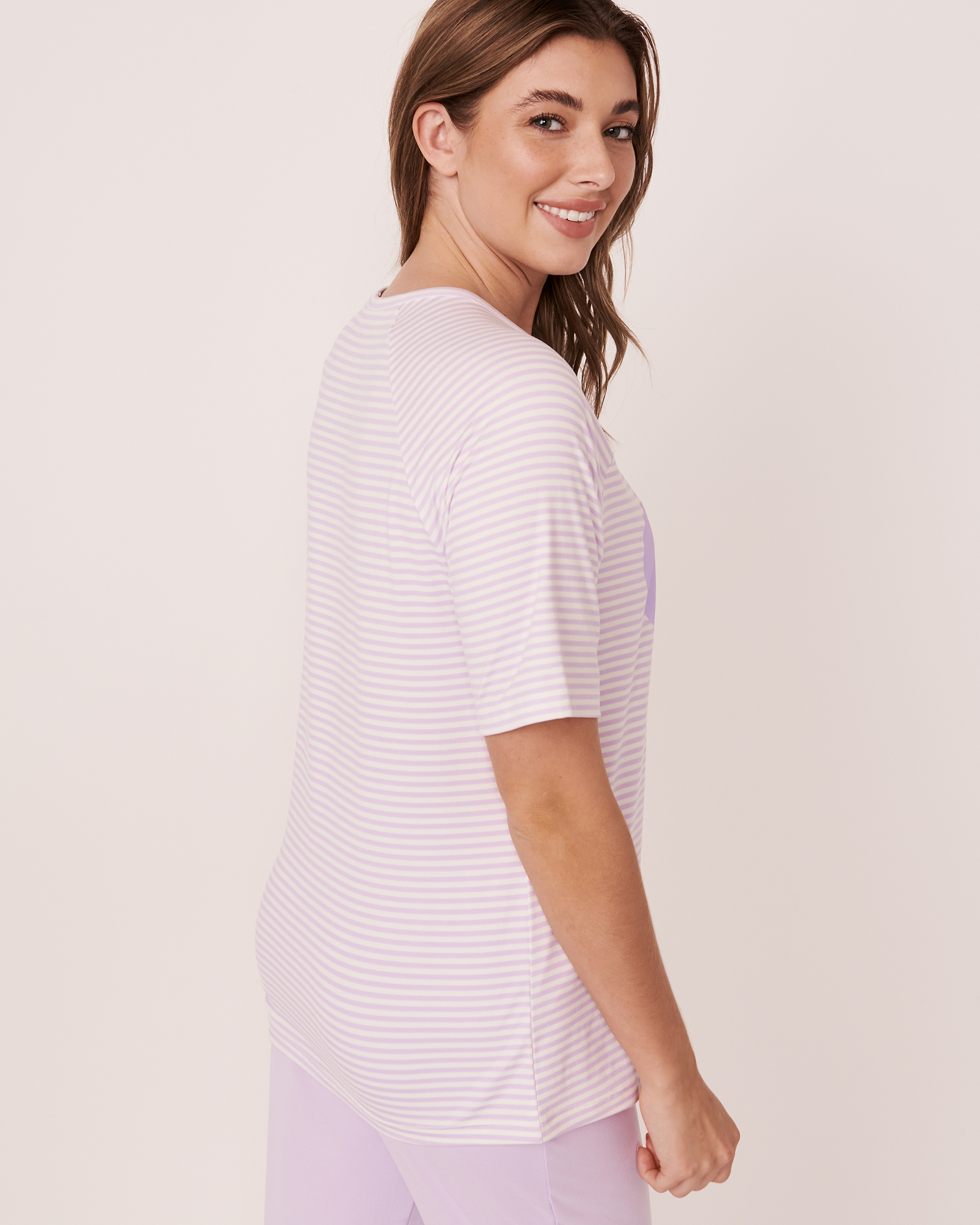 LA VIE EN ROSE Super Soft Raglan T-shirt Lilac stripes 40100211 - View2