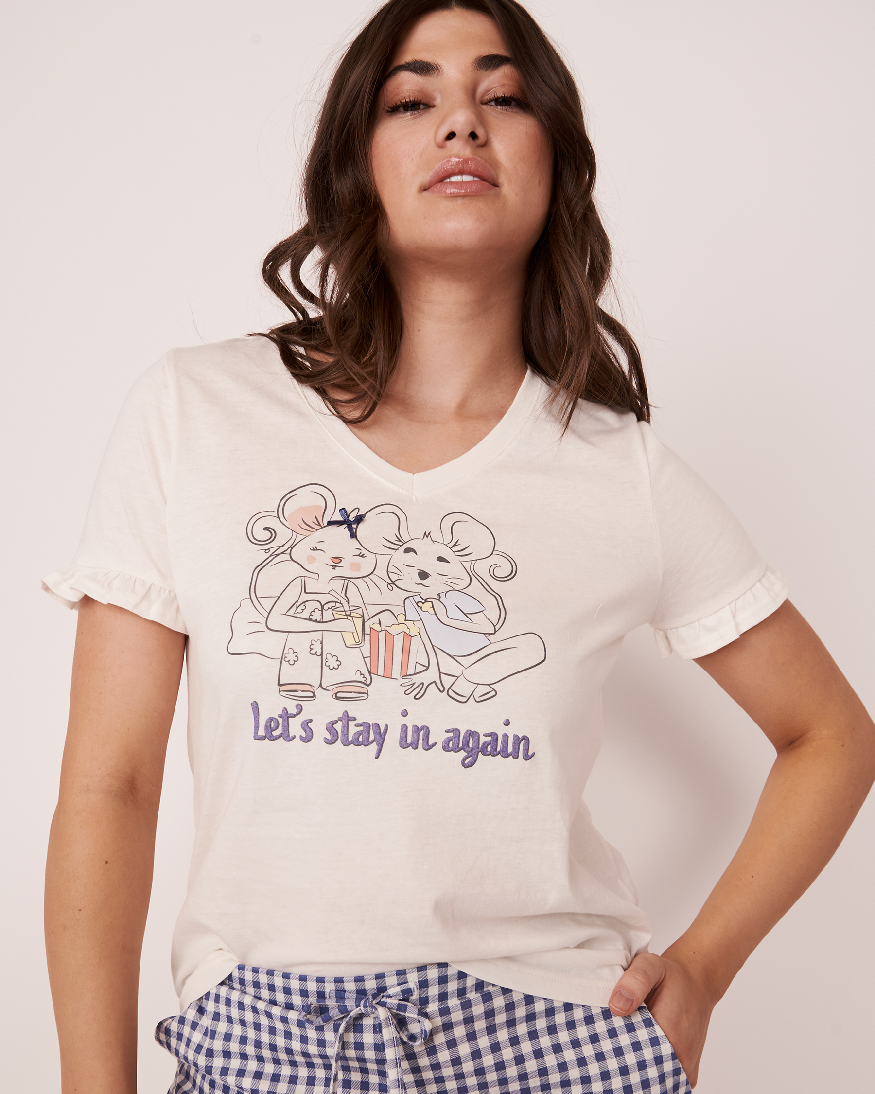 LA VIE EN ROSE Ruffle Details T-shirt Snow white 40100222 - View1