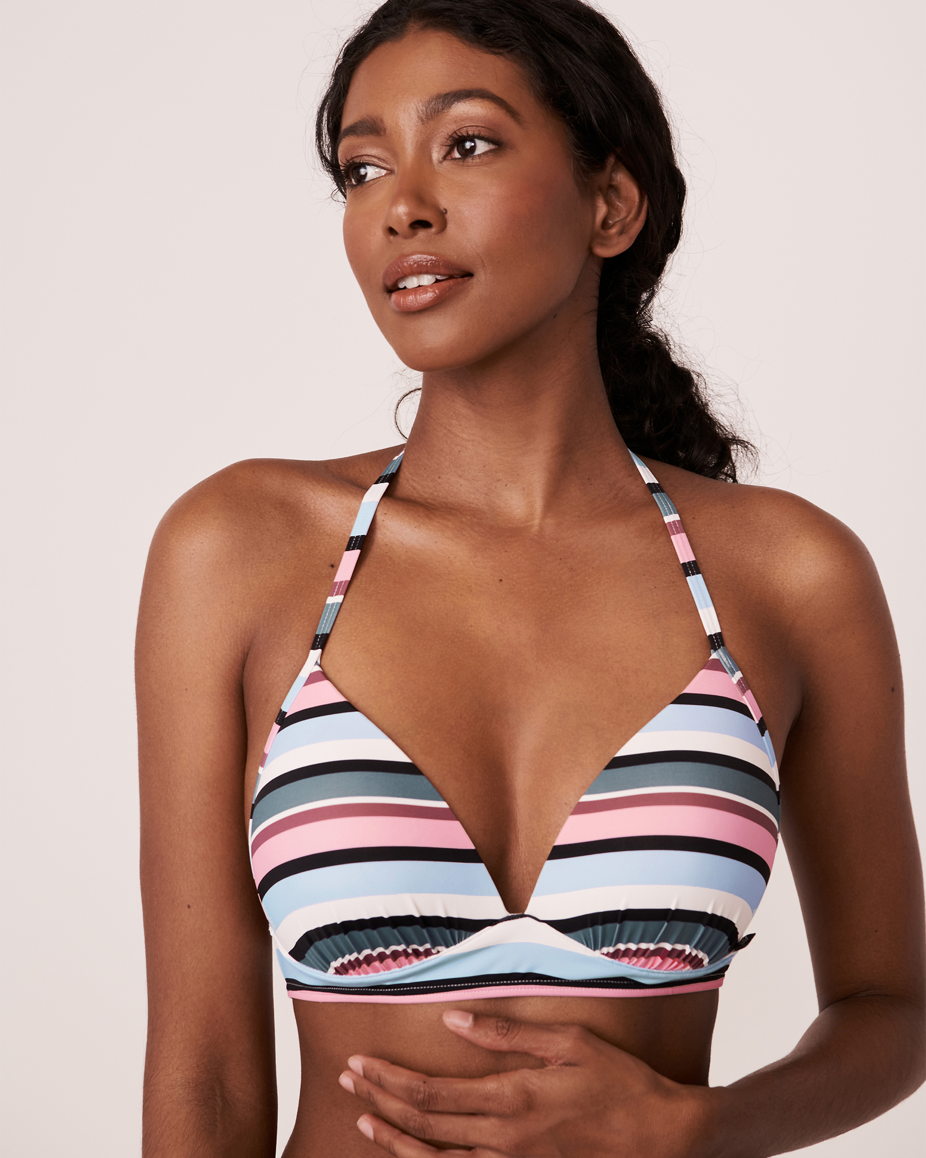 LA VIE EN ROSE AQUA HAVANA Triangle Bikini Top Stripes 70100126 - View1
