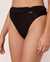 LA VIE EN ROSE AQUA Bas de bikini taille haute avec ceinture TEXTURED Noir 70300122 - View1