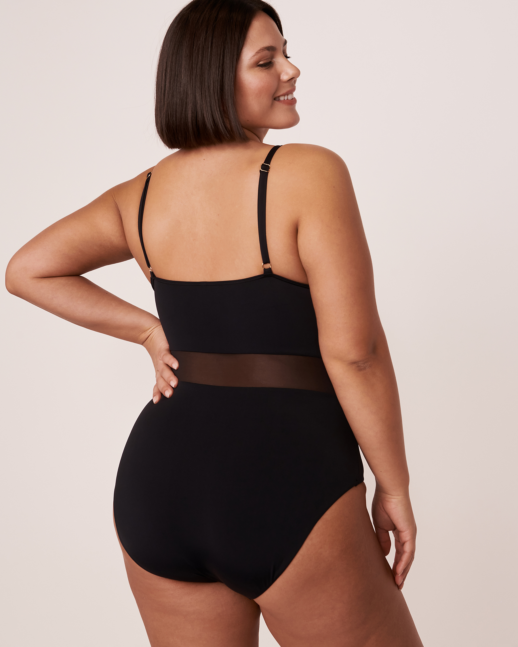 KYLIE Mesh Inserts One-piece Swimsuit - Black