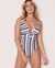 AQUAROSE HAVANA Knotted One-piece Swimsuit Stripes 70400022 - View1