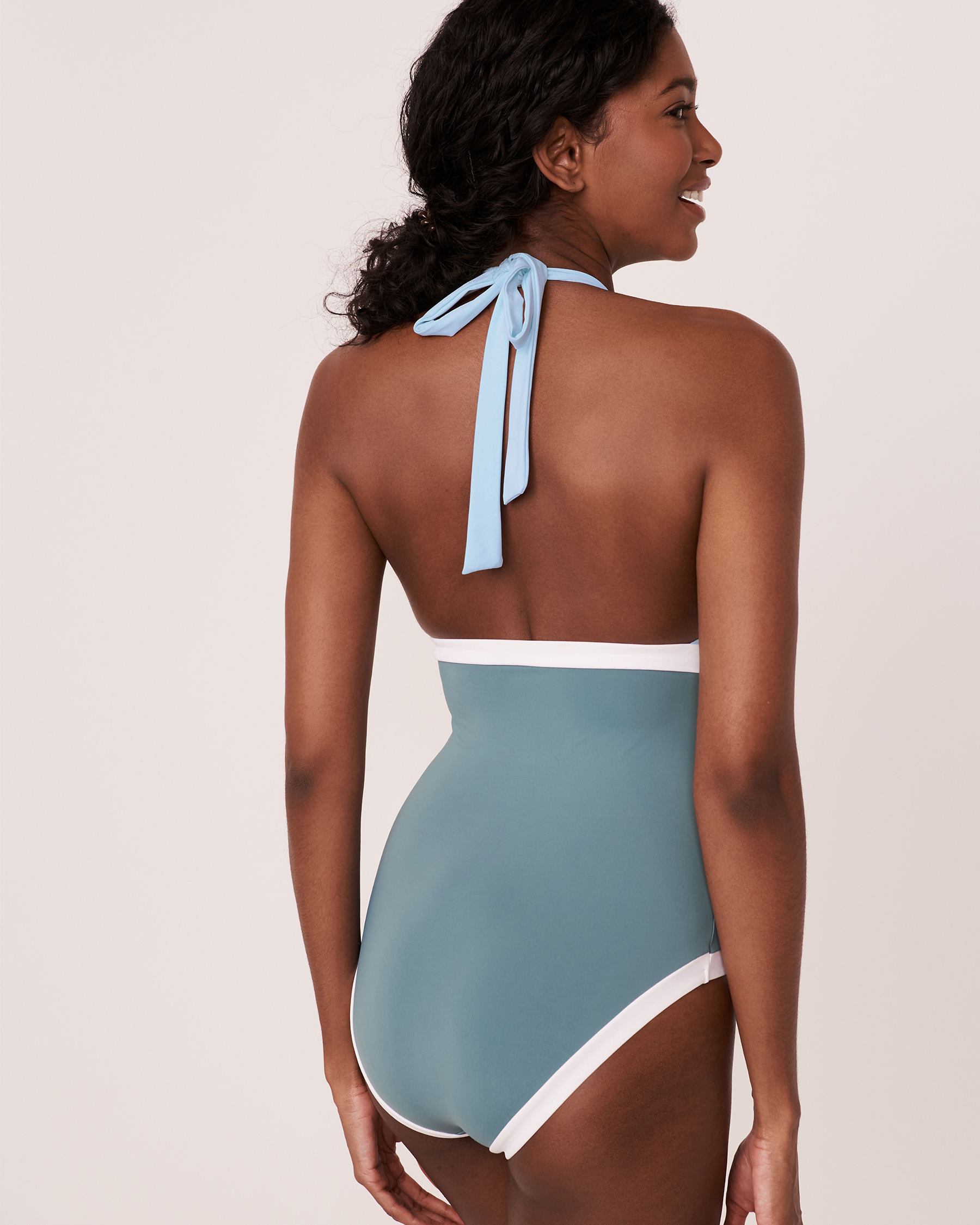 AQUAROSE SHADES Halter One-piece Swimsuit Rich blue 70400024 - View2
