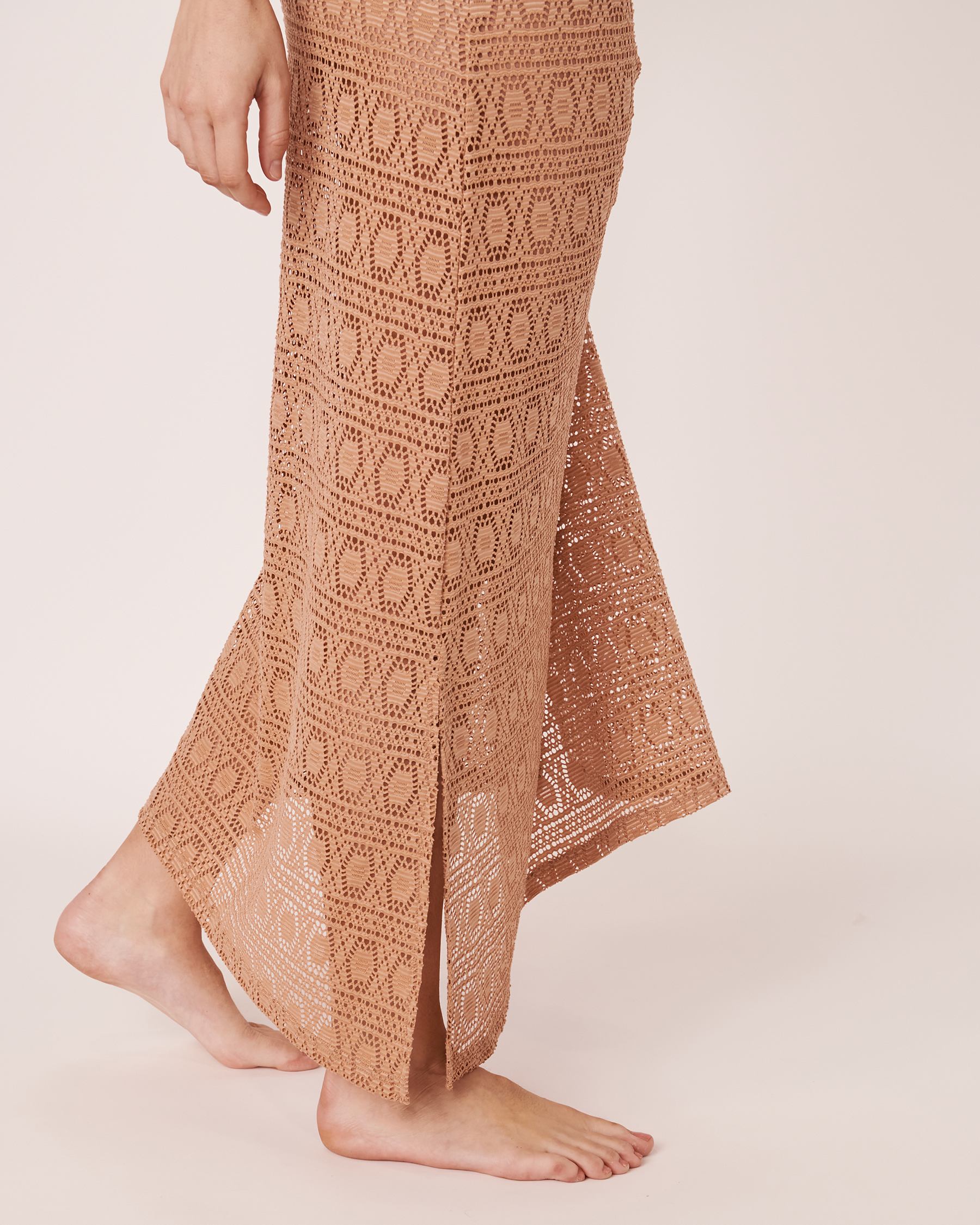 LA VIE EN ROSE AQUA Crochet Maxi Dress Latte 80300037 - View4