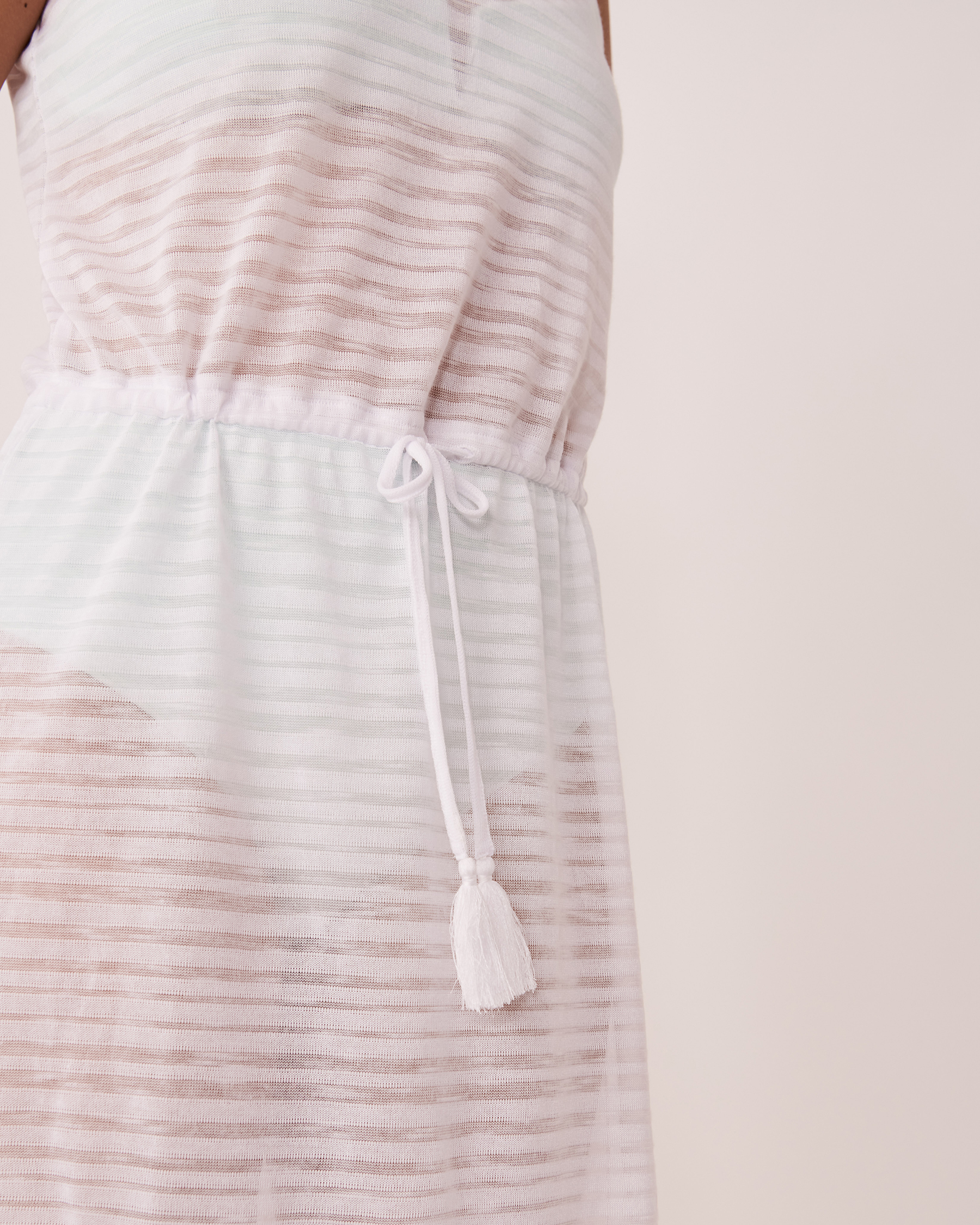 LA VIE EN ROSE AQUA Recycled Fibers Sleeveless Short Dress White 80300041 - View3