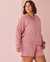 LA VIE EN ROSE Fleece Varsity Neckline Long Sleeve Shirt Dusty pink 50100035 - View1