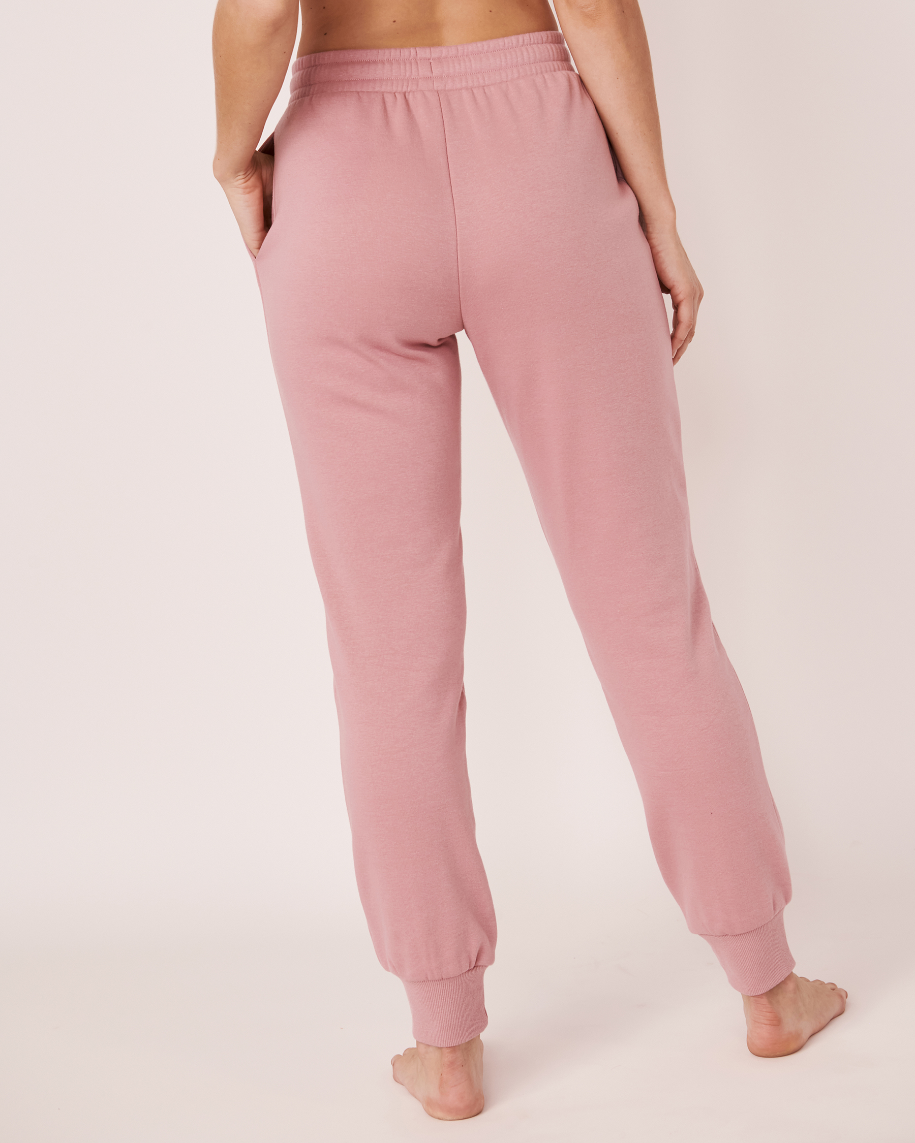 LA VIE EN ROSE Fleece Jogger Pants Dusty pink 50200028 - View2