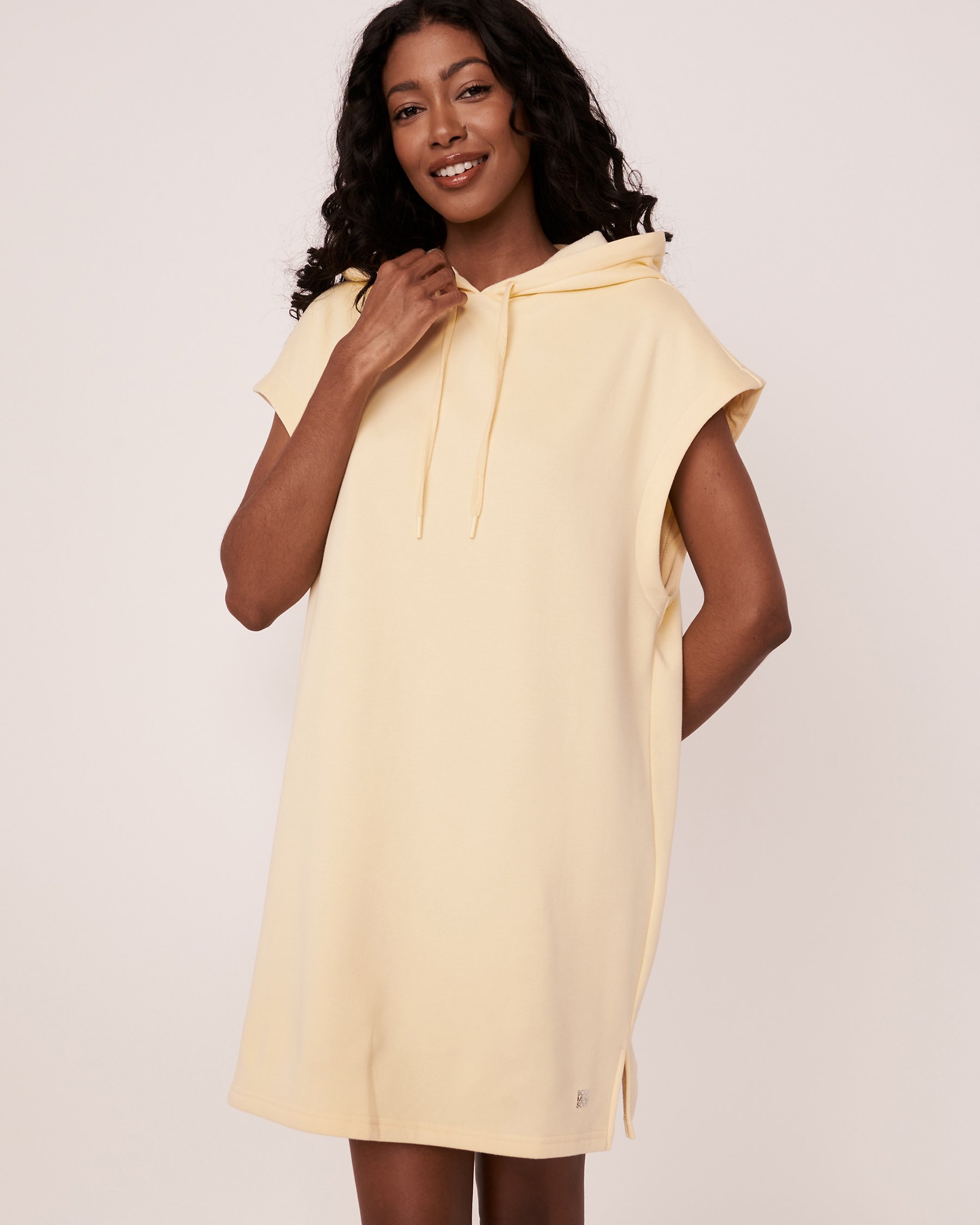 LA VIE EN ROSE Fleece Hooded Dress Apricot 50400019 - View1