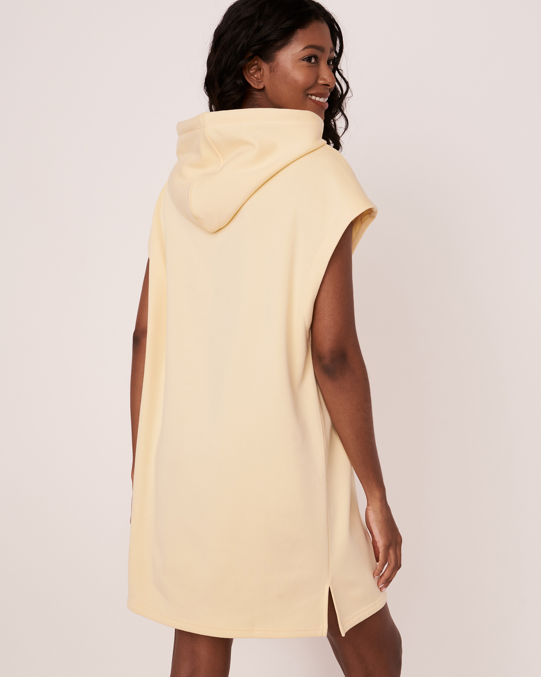 LA VIE EN ROSE Fleece Hooded Dress Apricot 50400019 - View2