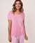 LA VIE EN ROSE V-neck T-shirt Candy pink 40100247 - View1