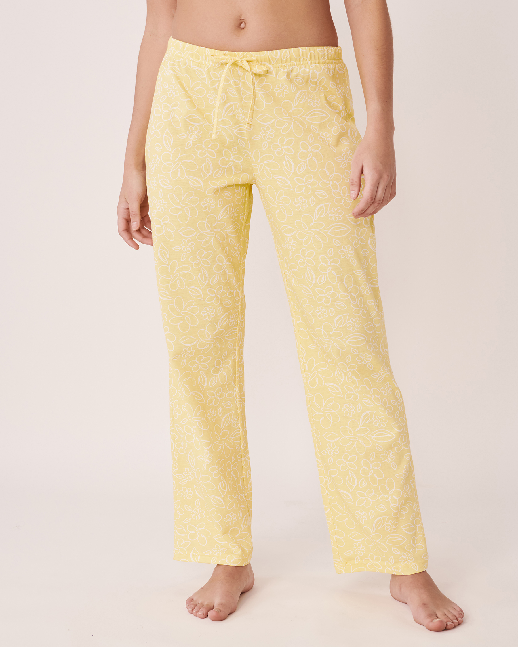 LA VIE EN ROSE Straight Leg Pyjama Pants Yellow flowers 40200226 - View1