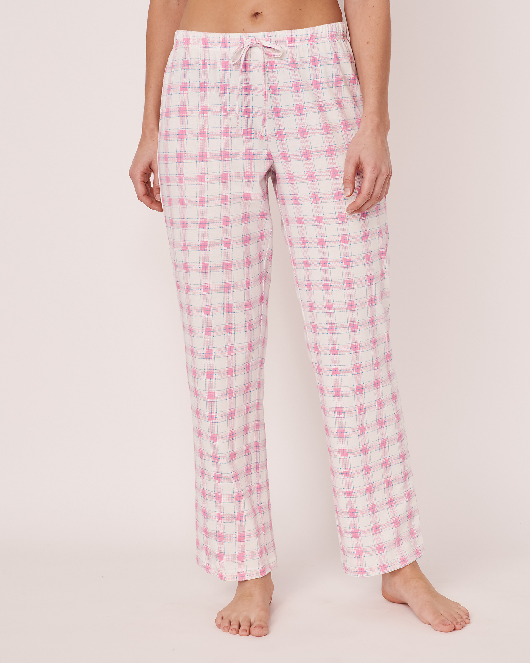 LA VIE EN ROSE Straight Leg Pyjama Pants Pink plaid 40200228 - View1