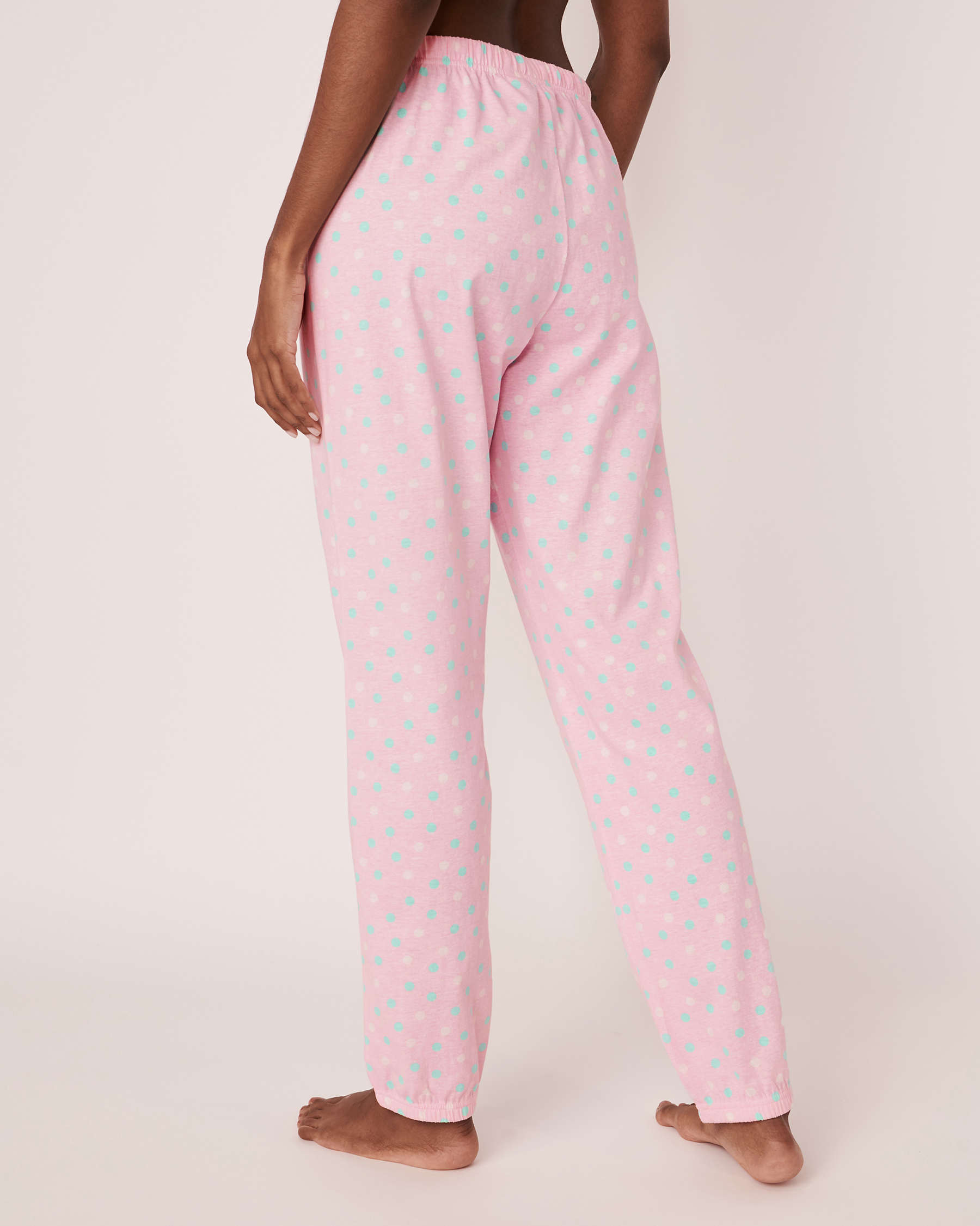 LA VIE EN ROSE Fitted Ankle Pyjama Pants Pink dots 40200232 - View2