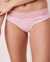 LA VIE EN ROSE Culotte bikini coton et bande de dentelle Vichy rose 20100137 - View1