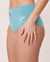 LA VIE EN ROSE Culotte bikini taille haute coton Sarcelle 20100141 - View1