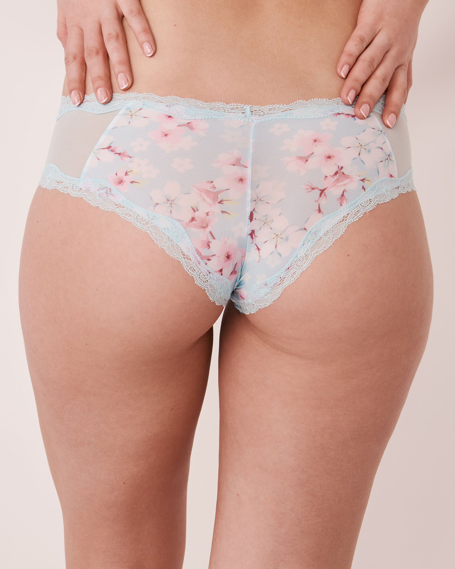 LA VIE EN ROSE Microfiber and Lace Trim Cheeky Panty Ditsy summer blossom 20200145 - View2