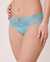 LA VIE EN ROSE Microfiber and Wide Lace Band Thong Panty Teal 20200160 - View1