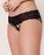 LA VIE EN ROSE Culotte bikini microfibre et large bande de dentelle Floral noir 20200161 - View1