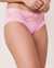 LA VIE EN ROSE Microfiber and Wide Lace Band Hiphugger Panty Hot pink 20200162 - View1