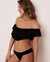LA VIE EN ROSE AQUA SOLID Scarf Bandeau Bikini Top Black 70100187 - View1